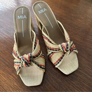 MIA Women's Tan and Red ‘Hania’ Sandals - NIB